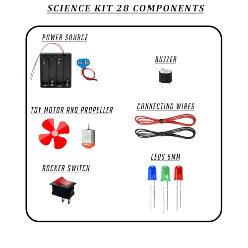 Image of Science Kit | 28 Components | Project Experiment Kit | Motor Fan Toy Set for Kids | Multicolor