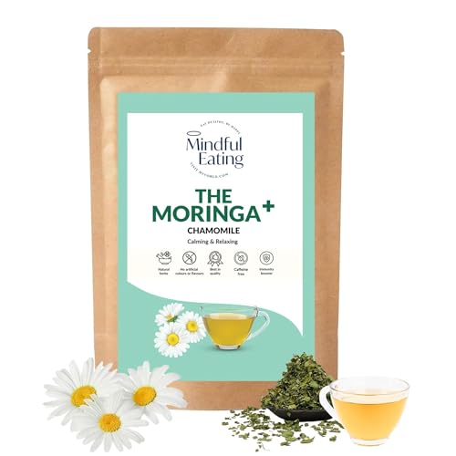 Image of Mindful Eating Pure Moringa Leaves Tea Combo Pack 2 - Lemongrass 70 g & Chamomile Flowers 70g - Dried Drumstick Tree Leaves, Immunity Booster, Caffeine-free, Herbal Drink