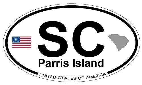 Imán Ovalado Parris Island, South Carolina 6 x 3.5 pulg miniatura 1