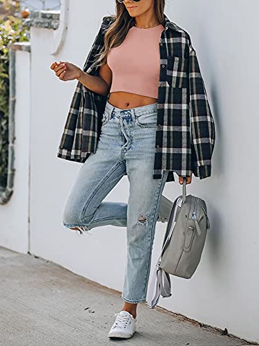 Women’s Sexy Sleeveless High Neck Racerback Cropped Tank Tops Cute Teen Girls Halter Neck Crop Tops Vest Pink Small #TOP3