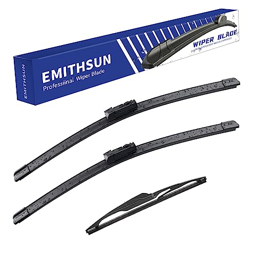 Image of EMITHSUN Replacement for 2017-2025 Mazda CX-5 Windshield Wiper Blades | 24 inch+18 inch+14 inch,OEM Quality,Front & Rear Wipers,Stable & Quiet Performance,All-Seasons Rubber Wiper Blades,Streak-Free Wiping