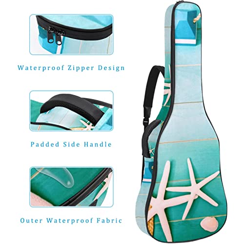 Housse étanche pour guitare acoustique avec double bandoulière et poche phare et ciel avec nuages, Multicolore 03., 42… - Les Beatles, Paul McCartney, John Lennon, RIngo Starr, George Harrison Housse étanche pour guitare acoustique avec double bandoulière et poche phare et ciel avec nuages, Multicolore 03., 42… – Image 5