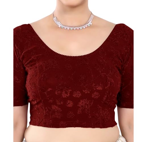 Image of Stay On Trend: Fashion Readymade Blouses for Women,Round Neckline Terry Jacquard Fabric.