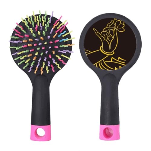 Brosse démêlante anti-casse à coussin d'air et motif lotus délicat