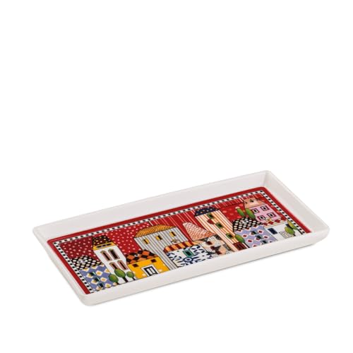 Egan Vassoio Paese Mio Rosso 19X9 Cm - Ceramica, Rustico, Tradizionale, Piatto