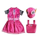 [leirmus] パウパトロール コスプレ 子供服 ハロウィン コスプレ 4点セット ハロウィン 仮装 子供 幼稚園コスプレ チェイス(Chase) マーシャル（Marshall）ラブル（Rubble）ロッキー（Rocky）ズーマ（Zuma）パウパトロールココスチューム服-半袖-Skye身長90-110