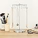 MyGift Freestanding Silver Metal Rotating Jewelry Stand Organizer Display Tree with 24 Hooks for Bracelets, Necklaces, Hoop Earrings