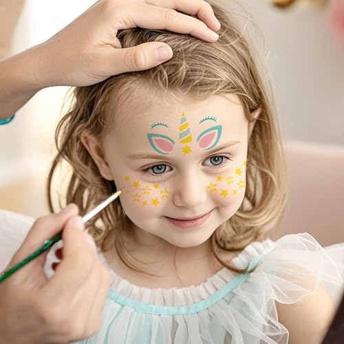 Celblisora 46 Stück Gesichtsbemalungsschablonen, Wiederverwendbare Vorlagen für Halloween-Körperbemalung, Gesichtsbemalung für Make-up,Halloween-Party-Kunstmalerei