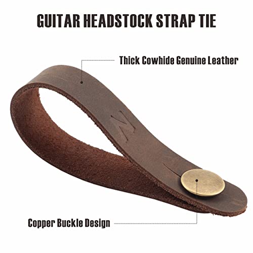 image for Nefelibata Guitar Strap Lock, Leather Guitar Strap Button, Headstock A