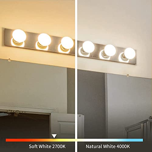 G25(G80) 5W Globe Led Light Bulbs, Soft White 2700K, Cri95 Dimmable 450Lm , E26 Base G25 Led Vanity Light Bulb, Milky Glass Finishing, Perfect For Vanity Makeup Mirror, Droplight, Floor Lamp 6 Pack #TOP3