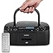 MEDION DRX-1 Plus Boombox (Radio portátil Dab+ y FM, Bluetooth, Reproductor de CD, MP3, Casete, Salida Auriculares, estéreo, AUX, Corriente y Pilas) Negro