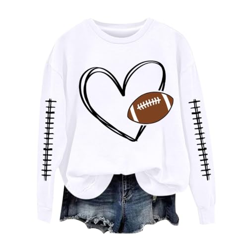 Game Day Sweatshirt Women Crew Neck Long Sleeve Football Sweatshirts