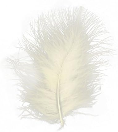 Diamante Crafts Marabou Feathers 20 Per Pack - 12-17 cm - Fluffy & Soft - 26 Colours (White - 20 pack)