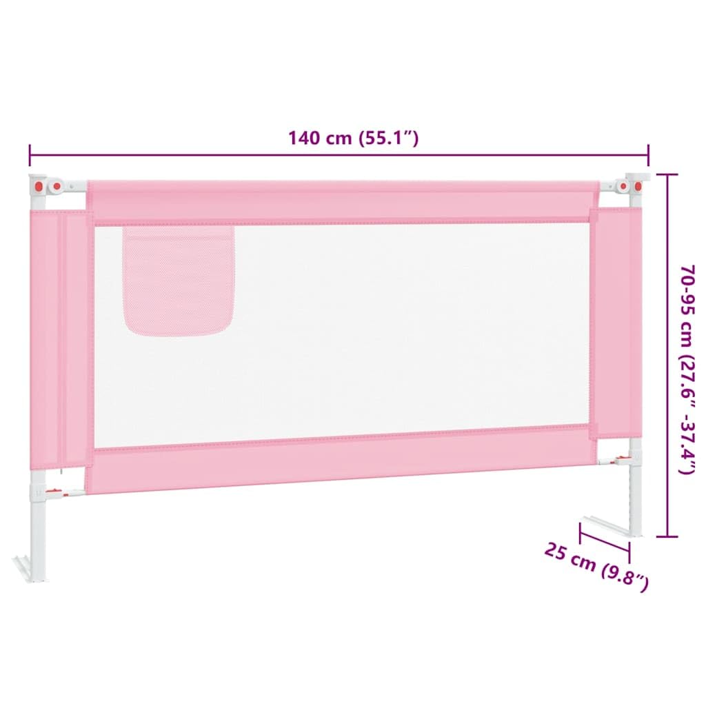 INLIFE Kleinkind-Bettschutzgitter Rosa 140x25 cm Stoff,Baby & Kleinkind,Babysicherheit,Baby-Bettschutzgitter,Rosa,2.71 KG,10201