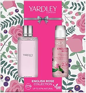Yardley London English Rose EDT & Mist Set Gift box - Gifts for Women - Christmas her - Ideal Birthday, New year Eve, Anniversaries - Vegan friendly, Cruelty free, Multi
