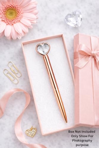 Image of THEBFSSTUDIO Heart Crystal Hair Bun Stick Pen - Rose Gold (2 in 1)