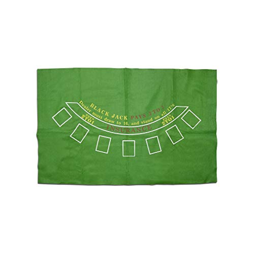 Mediawave Store - Tappeto Copritavolo Black Jack 478000 Panno Verde Per Gioco Del Poker 60X90 Cm, Tappeto Verde Black Jack, Tavola Gioco, Panno Verde,