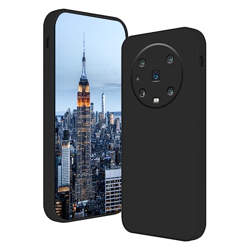 Compatible con Funda Honor Magic 4 Pro Silicona Líquida Verde Oscuro, Soft Smooth Touch Carcasa Honor Magic 4 Pro Silicona Antigolpes Case Thin (Negro)