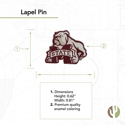 Image of Desert Cactus Mississippi State University Lapel Pins Bulldogs MSU Logo Enamel Made of Metal (Pin C)