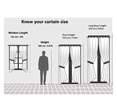 Image of Casableu Anthem Zodiac Cotton Look Door Curtains Pack of 2-9 Feet Long Door, Printed Design, Room Darkening Curtains with Tiebacks, Eyelet Style for Bedroom & Living Room Decor (Lynch Tree, 9 ft)
