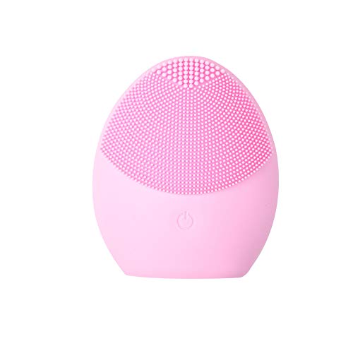 Silicone brosse de nettoyage du visage imperméable visage épurateurs Nettoyant électrique ultrasons visage Massager Brosse Rose