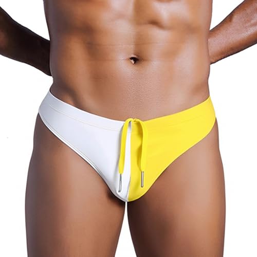 YINYOUYU Mens Swim Briefs Bikini Drawstring Swimwear Beach Board Surf Quick Dry Swimsuits Trunks