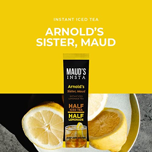 Maud's Instant Lemonade Iced Tea (Insta Arnold's Sister, Maud), 26Ct. Solar Energy Produced Single Serve Lemonade Flavored Tea Instant Travel Stick Packs, Instantly Hot Or Iced Tea, 100% California Tea Blend #TOP3