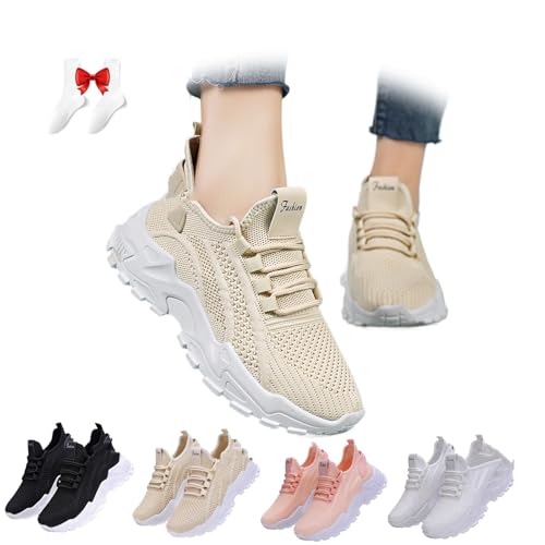 Women's Luxurious Orthopedic Sneakers,Women's Orthopedic Comfortable Sneakers Breathable Mesh Lace Up Shoes,Enjerr Orthopaedic Shoes Women Wide Width