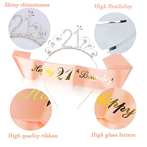 Sinwind Verjaardagskroon, sjerp, verjaardagskroon, sjerp set, verjaardagskroon met verjaardagssjerp, kristallen tiara… - Image 5