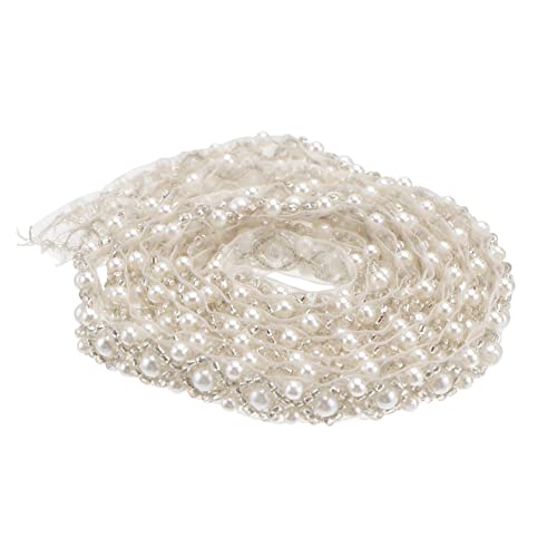 UKCOCO Wedding Decor Rhinestone Belts Ribbons Embroidery Fabric Trim Crystal Trim Patches Bridal Belt Applique Diamante Sewing Chain Applique Sew on Wedding Dress Crystal Applique
