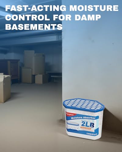 Image of Vacplus Moisture Absorber, 2 LB, Strong Absorption, Fragrance Free, 6 Pack | Closet, Bathroom, Basement, RV, Storage Areas, Odor Eliminator, Dehumidifier Bucket