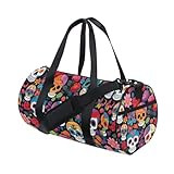 Day Of The Dead Sugar Skull Travel Duffle Bag Sports Luggage with Backpack Tote Gym Bag for Man and Women