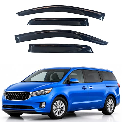 Image of IG Window Visors Fit for 2015-2021 Kia Sedona, Out-Channel Rain Guards Vent Wind Deflectors 4PC, Car Accessories for 15-21 Sedona