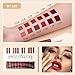 QiBest 12Pcs Matte Liquid Lipstick Set for Girls & Women, 24 Hours Long Lasting Waterproof Nude Dark Red Lip Gloss Valentine Gift Makeup Kit, Non-Stick Cup Mate Duracion 24 Horas Originales Lip Stains