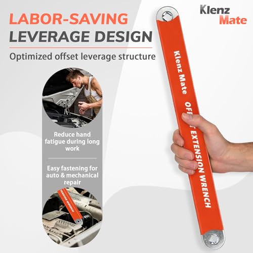 Image of Offset Extension Wrench with 1 /4 inch, 3 /8 inch, 1 /2 inch Drive Adapters & 1 /4 inch Socket | Low Profile Tool for Tight Spaces, Use with Ratchet & Socket, 0 Swing Arc Extension Tool for Tight Spaces & Auto Repair