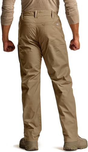 Image of CQR Men's Flex Stretch Tactical Pants, Water Resistant Ripstop Cargo Pants, Lightweight EDC Outdoor Work Hiking Pants