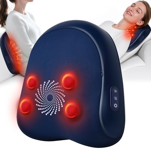 JZBRAIN Shiatsu Back and Neck Massager with Heat &ndash; Deep Kneading Massage Pillow for Relaxation &ndash;...