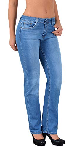 ESRA-Damen-Jeans-Jeanshose-Damen-Straight-High-Waist-Hose-Hochbund-bis-Uebergroesse-G200