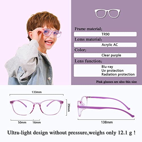 Image of Ultra-Light Blue Light Blocking Glasses with Case for Kids and Teens,Anti Eyestrain &UV400