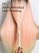 GORGIUS Peach Pink Straight Wig with Bangs Glueless Layered Fringe Bang Wig with Realistic True Scalp Upgraded with Style-Archive Premium Synthetic Fiber
