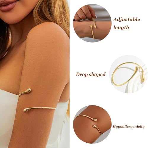 Long tiantian Arm Cuff Gold Cuff Jewelry for Women Upper Arm Bracelet Trendy Bangle Bracelets Armband Halloween Greek Goddess Costume Accessories3