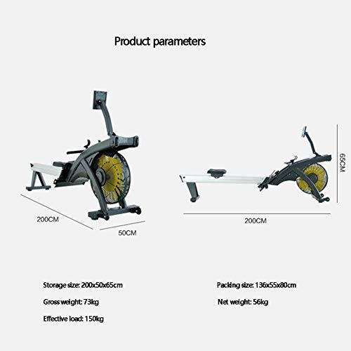 Image of Foldable Rowing Machines Air Rowing Machine Home Use Foldable Resistance Adjustable Indoor Multi Functional Sports and Fitness Equipment Advanced Driving Belt System, Super Smooth Slideway