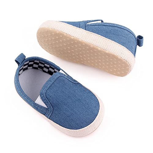 Haozay Baby Girls Boys Canvas Shoes Soft Sole Slip On Infant Crib Moccasins Casual Sneaker Austin Toddler Flat Lazy Loafers First Walkers Skate Shoe (012/Blue, Us_Footwear_Size_System, Infant, Age_Range, Medium, 0_Months, 6_Months) #TOP7