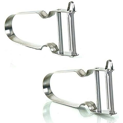 2X MIDHILL Prima Stainless Steel Peeler French Potato Peeler Vegetable Peeler Fruit Peeler Easy Peeler Cover