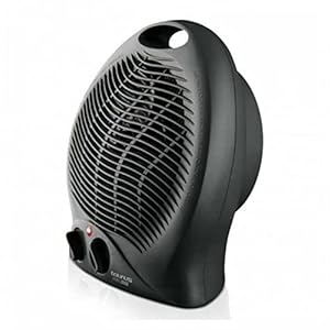 taurus gobi radiateur soufflant 2000w, silencieux, thermostat réglable, fonction de ventilation, 2 positions de chauffage, poignée de transport, plastique, noir