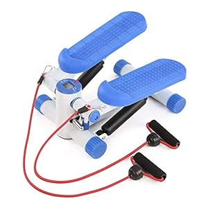 Step Fitness Machines, Mini Stepper Mini Fitness Exercise Machine-Mini Elliptical Foot Pedal Stepper Step Trainer Equipment with Resistance Bands Durable & Safe P