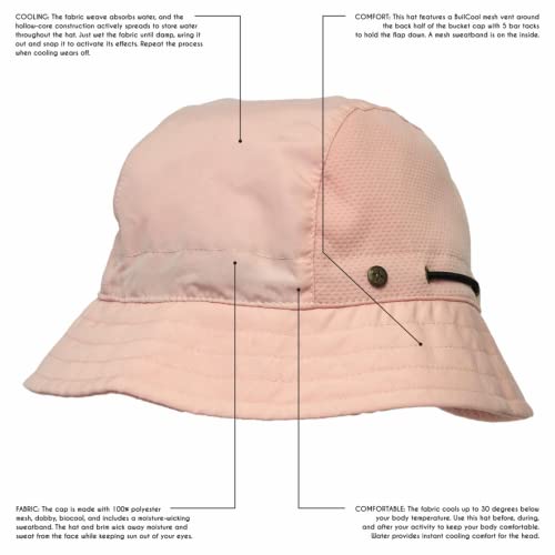 Builtcool Adult Mesh Panel Bucket Cap – Boonie Hat For Fishing, Camping, And Kayaking - Small/Medium, Millenial Pink #TOP1
