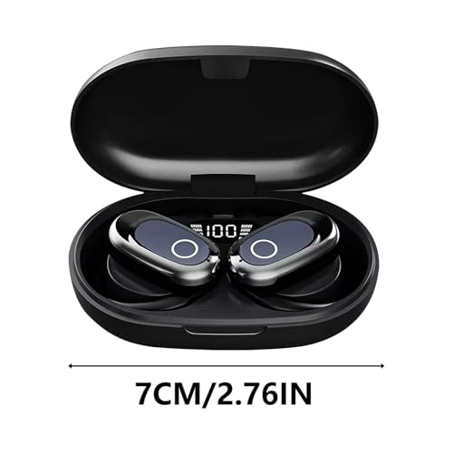 Wire Less Earbuds With Ear Hooks, Running Headphones, Blue Tooth Earbuds | Noise Cancelling Earbuds For Smartphone Laptop Fast Auto Pairing, In Ear Headphones For Sports Running Gym Biking, Lcd Screen - image 2