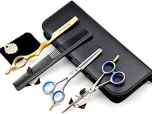 Hunterrapoo (Ht9152) Japan 440c Stainless Steel 5" Professional Hair Dressing Scissors Set,straight Cutting & Thinning Shears
