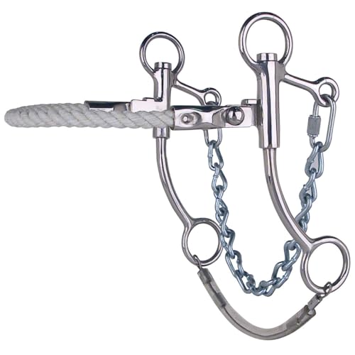 Toklat Stainless Steel Hackamore Swivel Cheek Rope Noseband